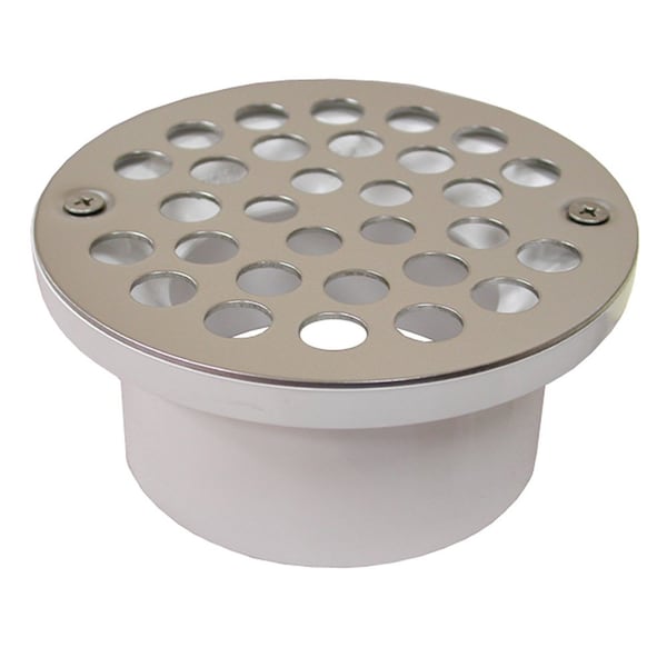 3in. x 4in. General Purpose PVC Drain with 5in. Chrome Plated Round Strainer